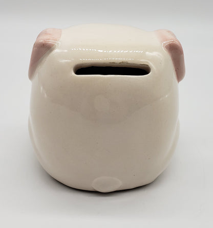 Vintage Porcelain Piggy Bank with Stopper