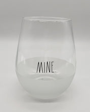 Load image into Gallery viewer, Rae Dunn by enchante &quot;MINE&quot;  frosted stemless wine glass
