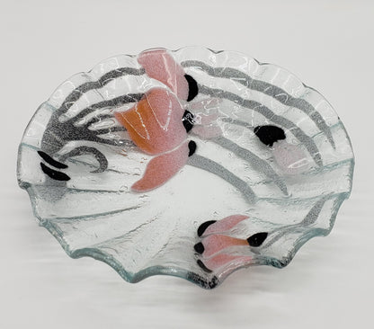 SYDENSTRICKER JAPANESE WATER IRIS BOWL Fused Art Glass