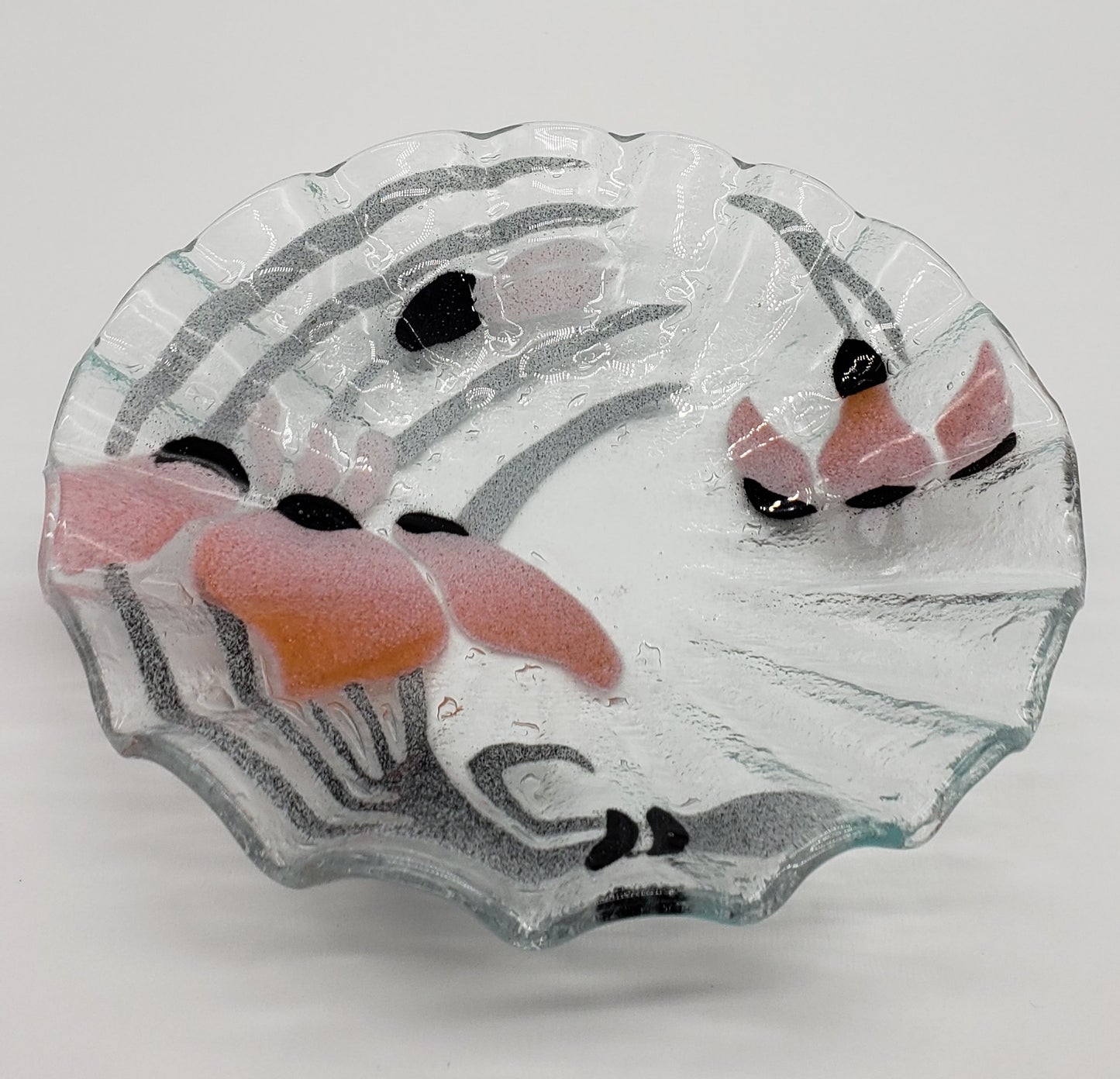 SYDENSTRICKER JAPANESE WATER IRIS BOWL Fused Art Glass