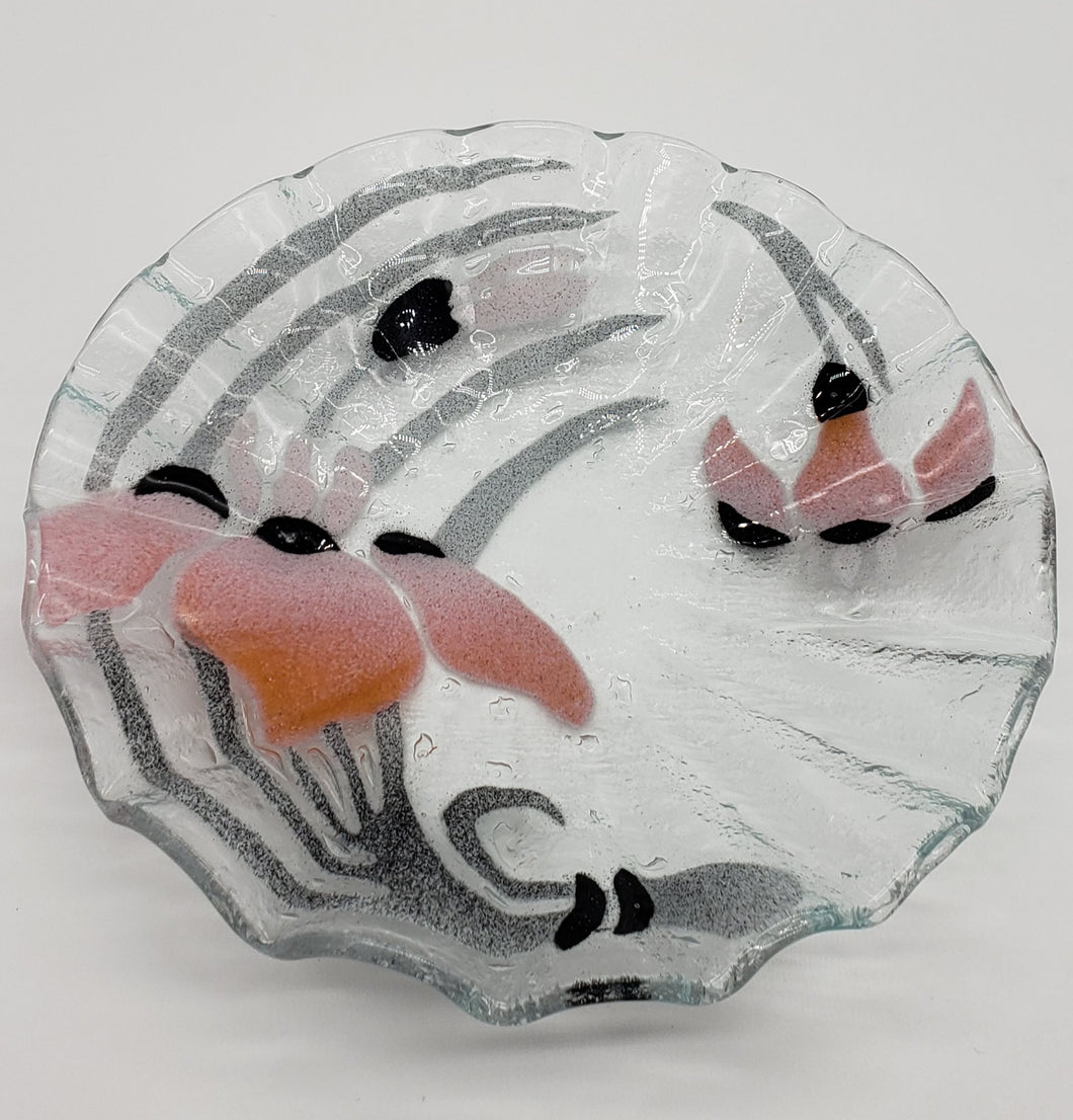 SYDENSTRICKER JAPANESE WATER IRIS BOWL Fused Art Glass
