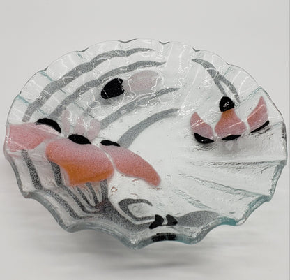 SYDENSTRICKER JAPANESE WATER IRIS BOWL Fused Art Glass