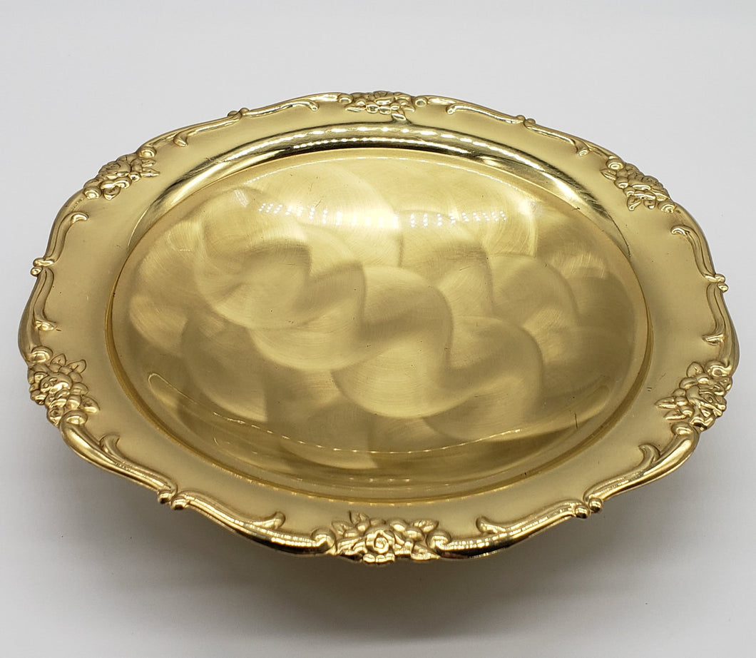 Vintage GOOD ART Contempo Brass Hand Polished Footed Dish