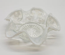 Load image into Gallery viewer, Dugan Jeweled Glass Berry Bowl Blue/White Opalescent Circa 1905
