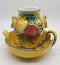 Load image into Gallery viewer, Italian Dipinto A Mano Lavarato Hand Painted Vase and basin

