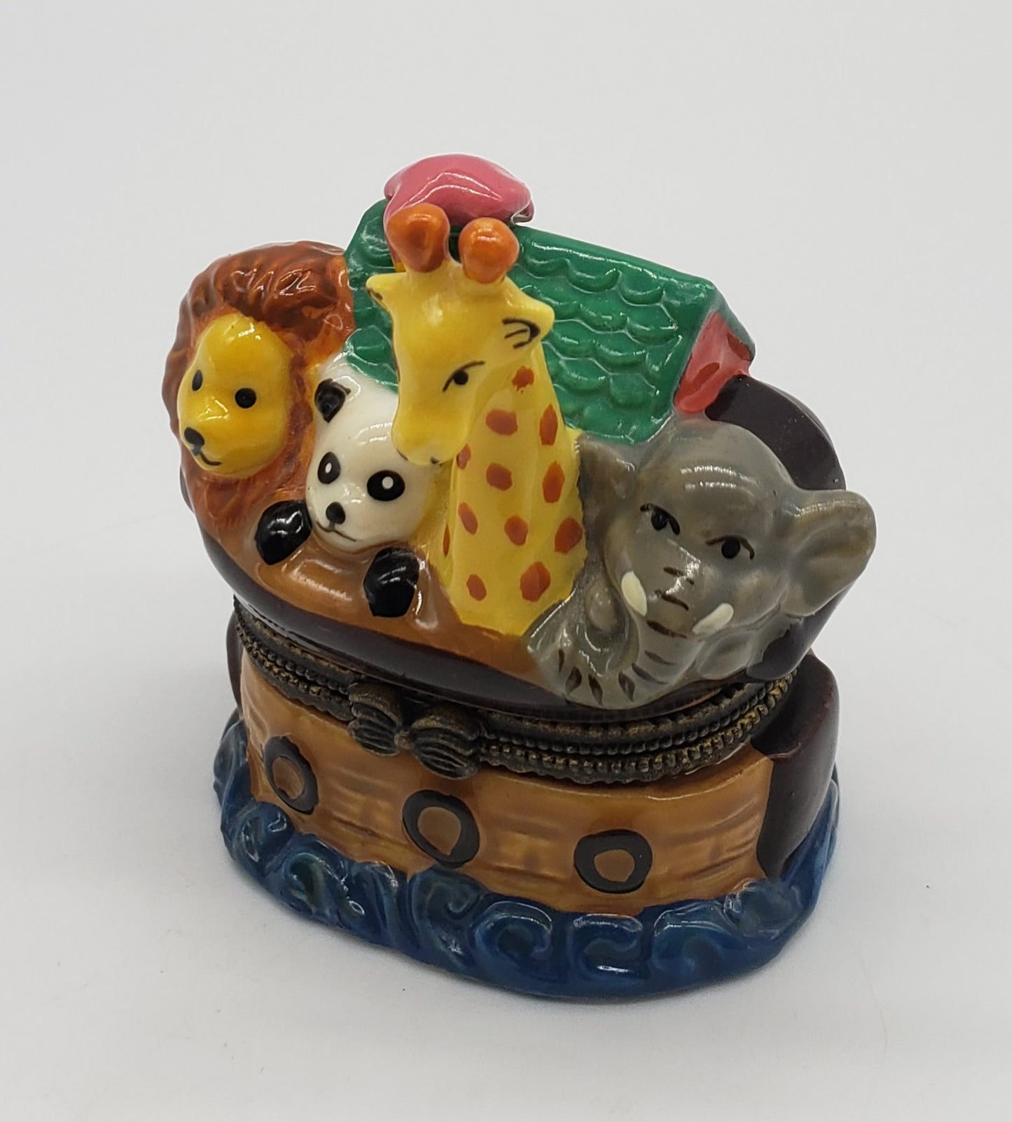 NOAH'S ARK PORCELAIN COLLECTIBLE TRINKET BOX