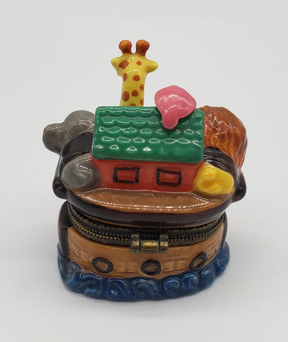 NOAH'S ARK PORCELAIN COLLECTIBLE TRINKET BOX