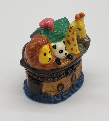 NOAH'S ARK PORCELAIN COLLECTIBLE TRINKET BOX