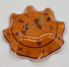 Load image into Gallery viewer, Art Glass Orange Gold Pheasant Bird Ruffled Bowl
