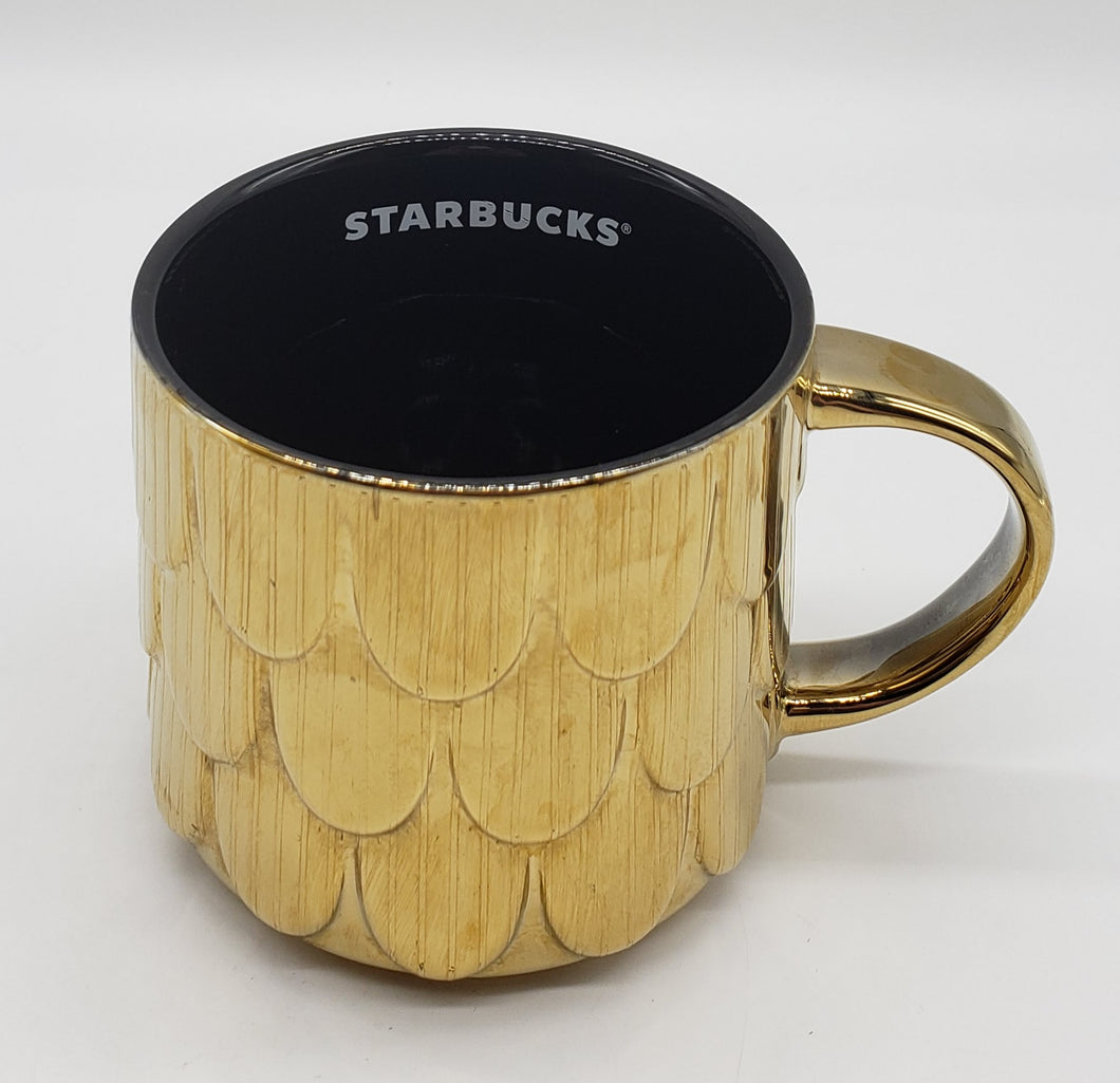 Starbucks gold fish scale coffee mug