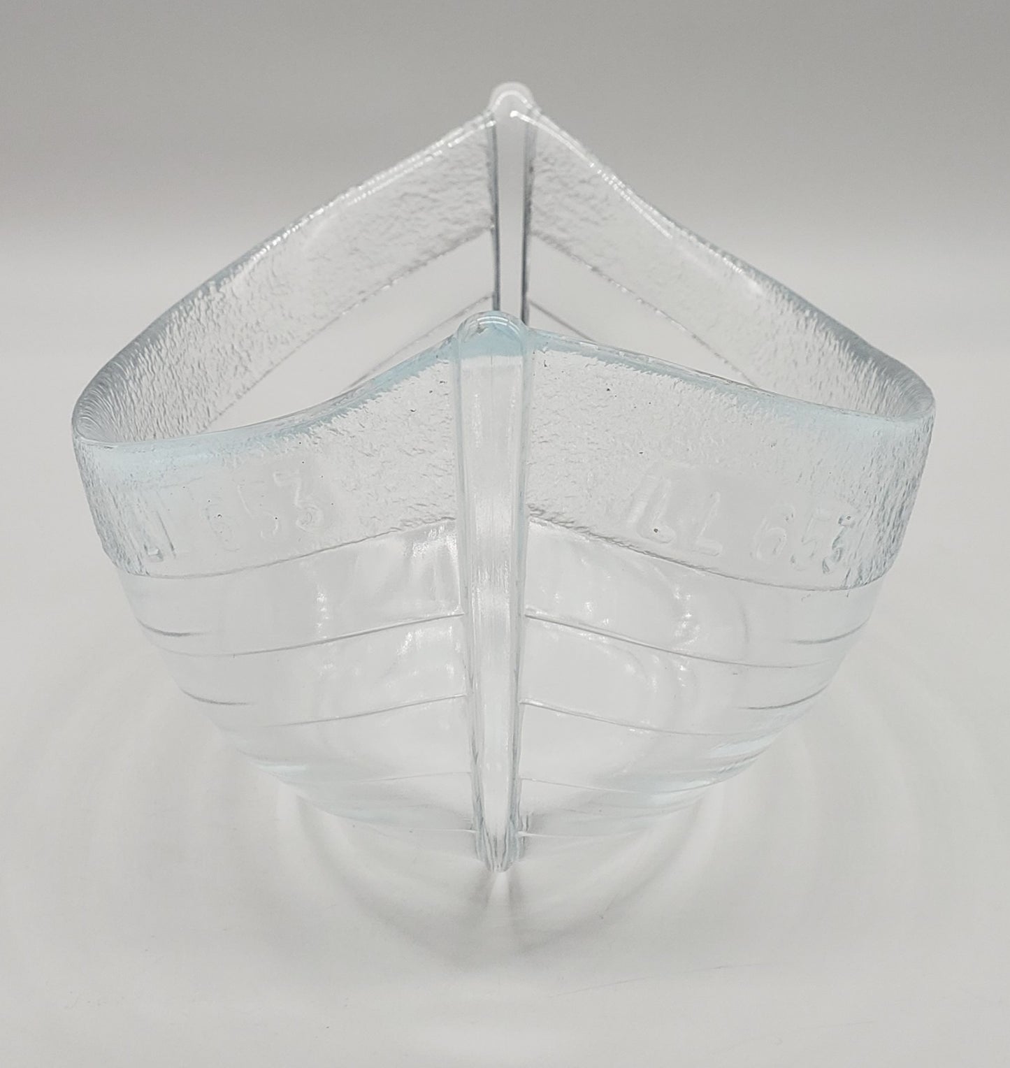 NYBRO Sweden Bohus Crystal Art Glass Bowl Boat LL 653 Paul Isling Design