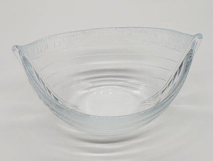 NYBRO Sweden Bohus Crystal Art Glass Bowl Boat LL 653 Paul Isling Design