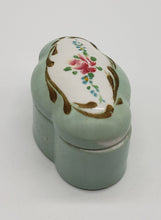 Load image into Gallery viewer, Elfinware Porcelain Blue Floral Jewelry Trinket Box
