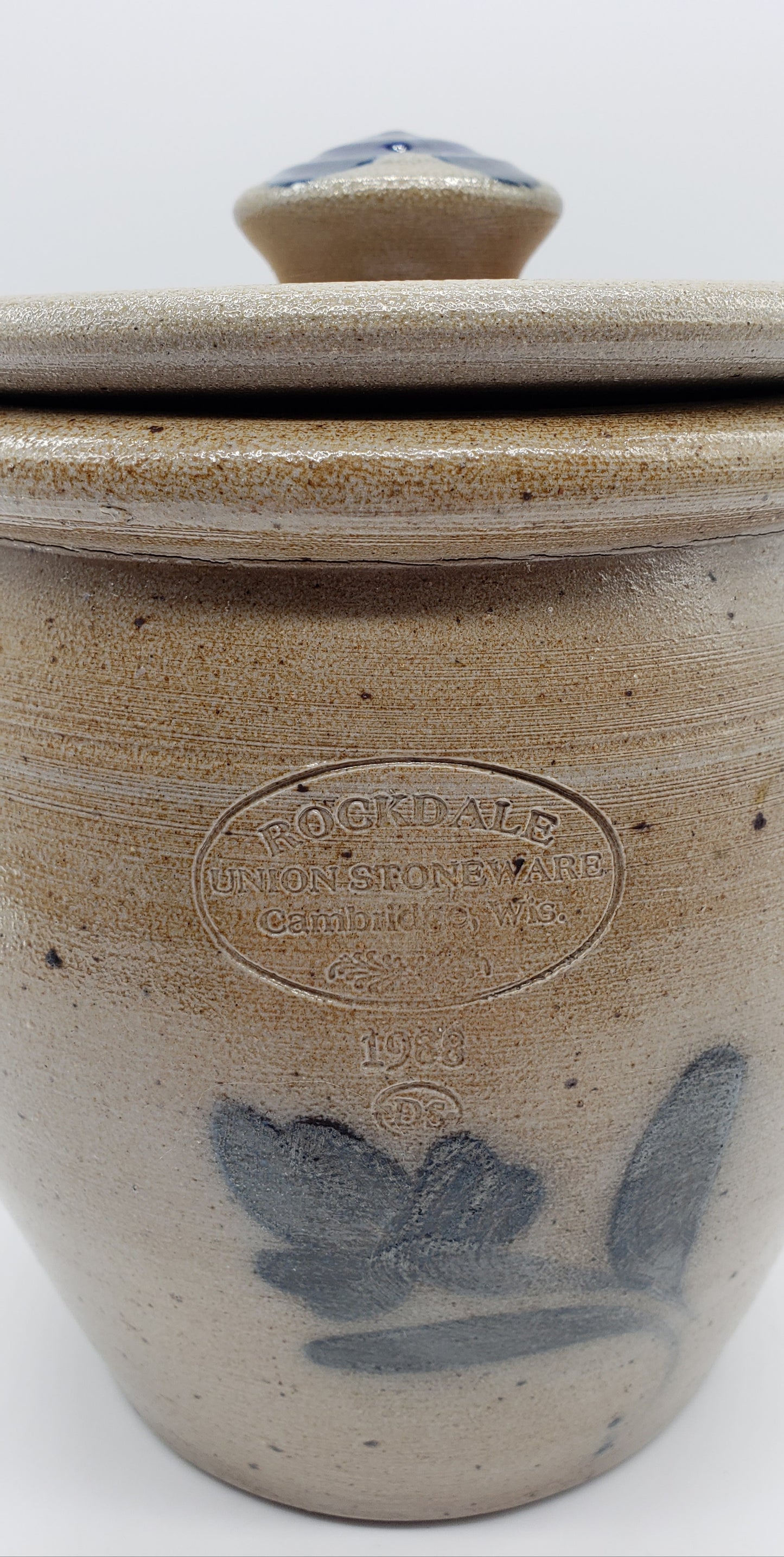 Rockdale Union Stoneware Lidded Crock Jar