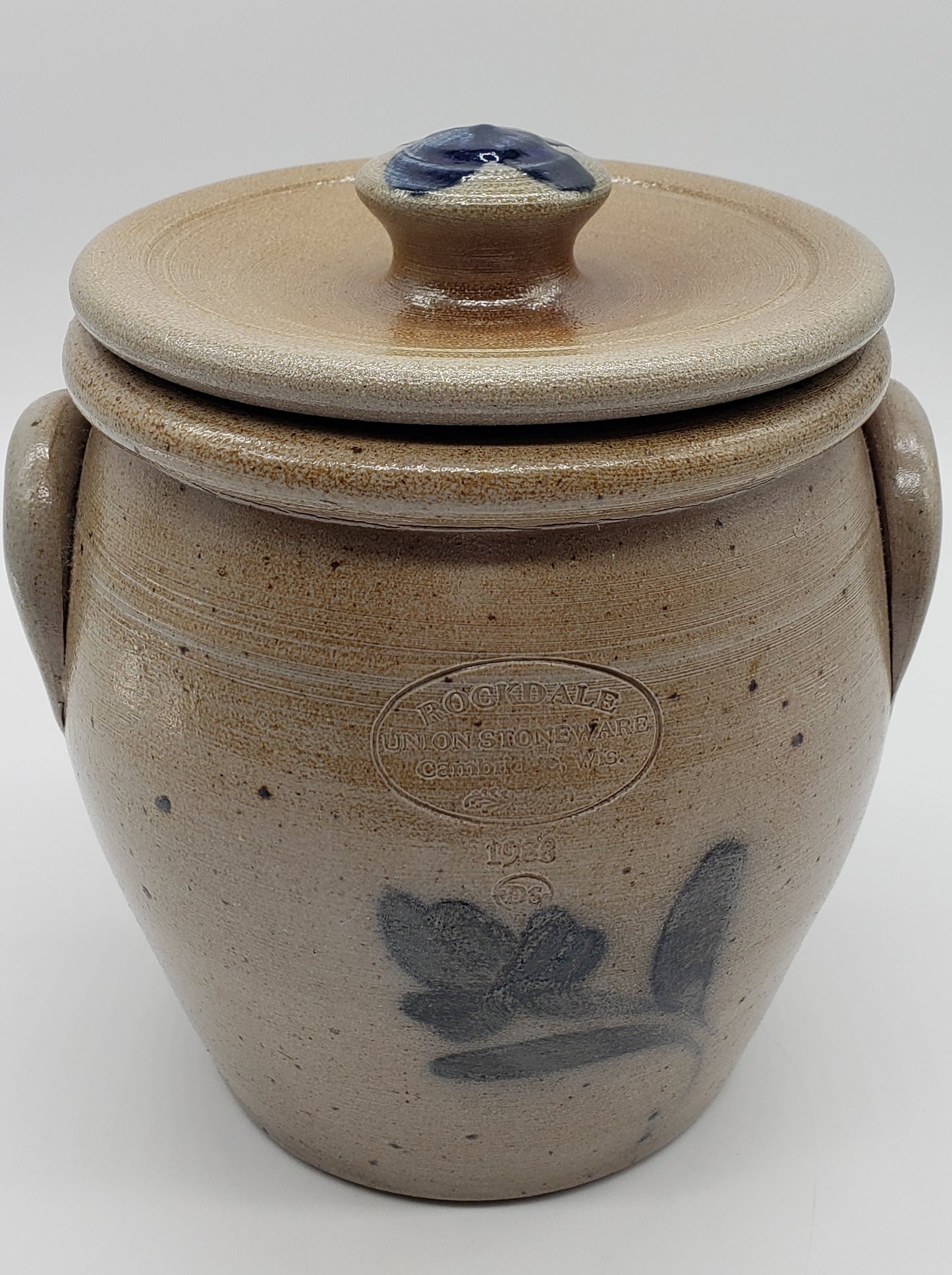 Rockdale Union Stoneware Lidded Crock Jar