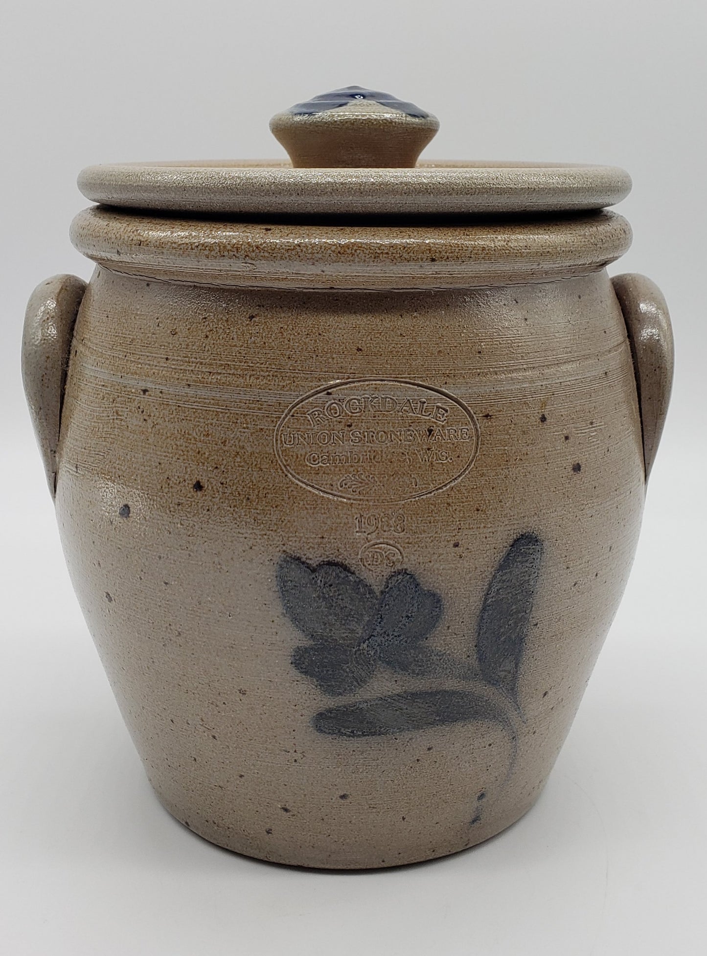 Rockdale Union Stoneware Lidded Crock Jar