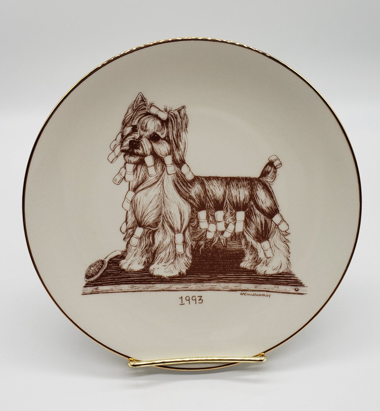 Yorkshire Terrier Yorkie Dog Collector Laurelwood Plate 1993