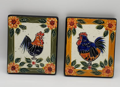 Julie Ueland Rooster / Chicken Ceramic Tiles