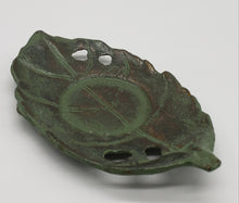 Load image into Gallery viewer, Green Patina Metal Leaf Candle Holder
