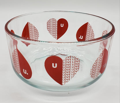 PYREX 1 Qt. "I Love U/U Love ME"