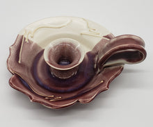 Load image into Gallery viewer, Artist Signed Studio Art Pottery Chamberstick Candle Holder 1980&#39;s
