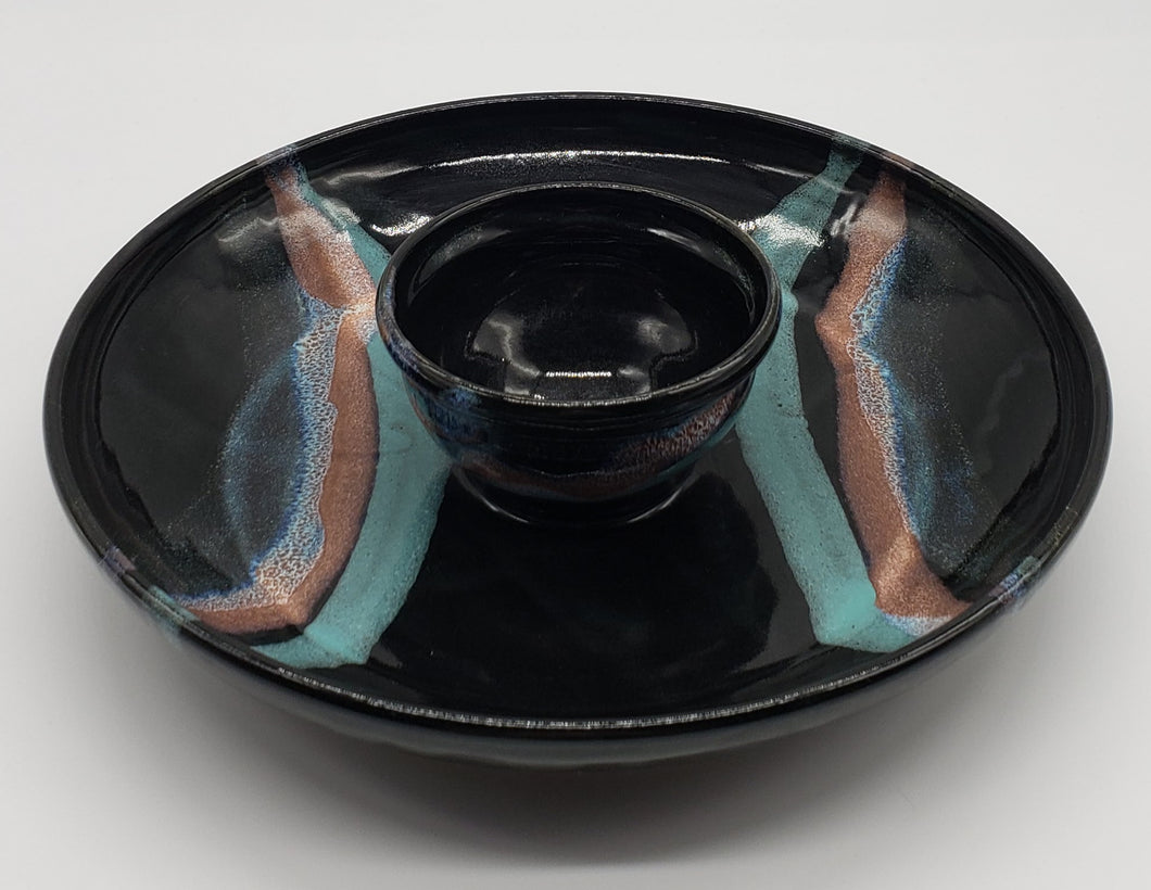 Studio Pottery Chip and Dip Bowl