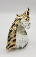 Load image into Gallery viewer, Glass and Metallic Gold Unicorn Figurine Paperweight
