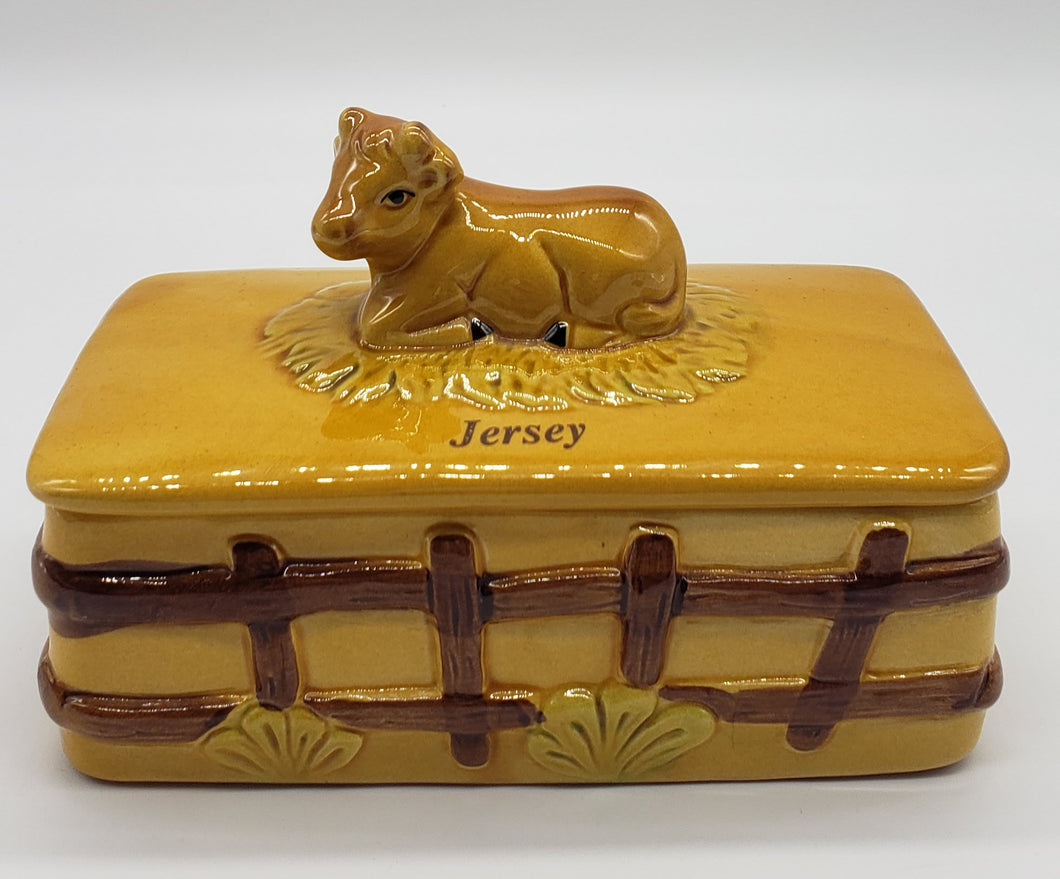 Jersey Cow Ceramic Butter Dish