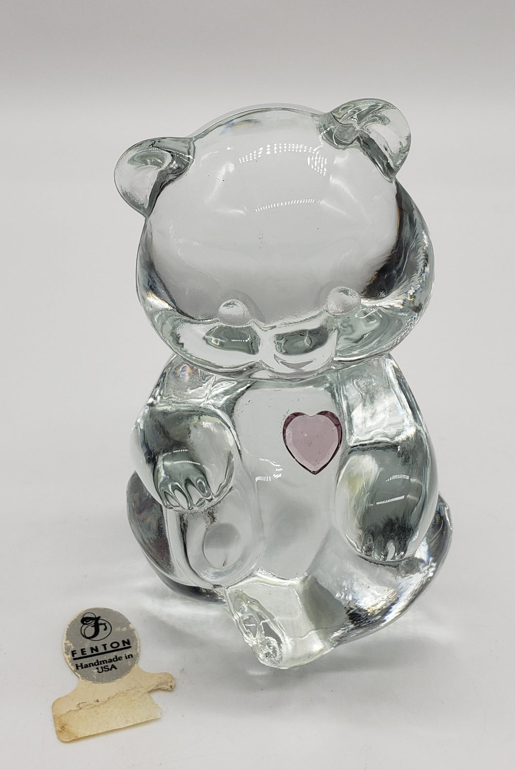 FENTON Art Glass FEBRUARY Amethyst Birthstone BEAR Figurine