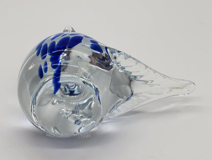 Blue and White Bird Glass Figurine