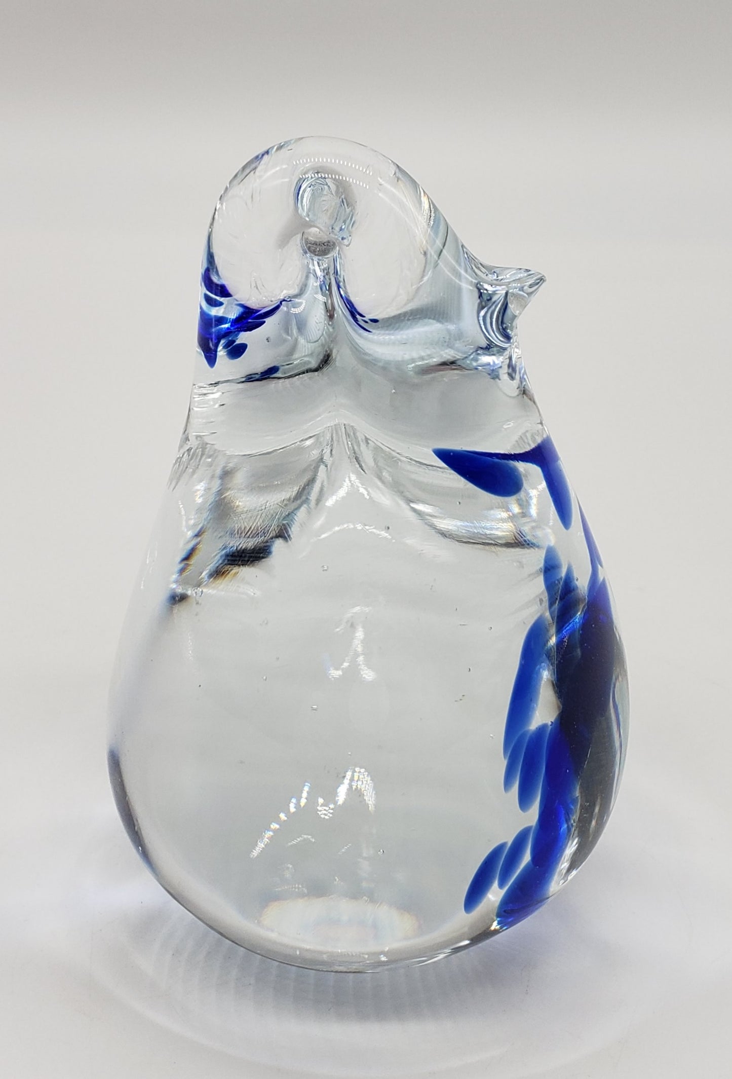 Blue and White Bird Glass Figurine