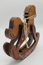 Load image into Gallery viewer, Folk Art Hand Carved Small Wooden Rocking Horse
