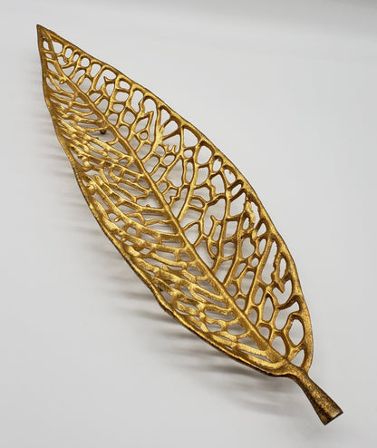 Metal Decorative Leaf Tray