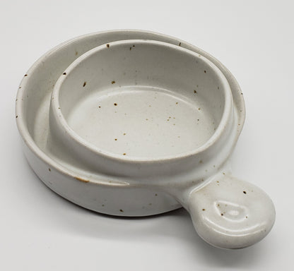 Robert Weiss Ceramic Speckled Soup and Cracker Bowl # 1012