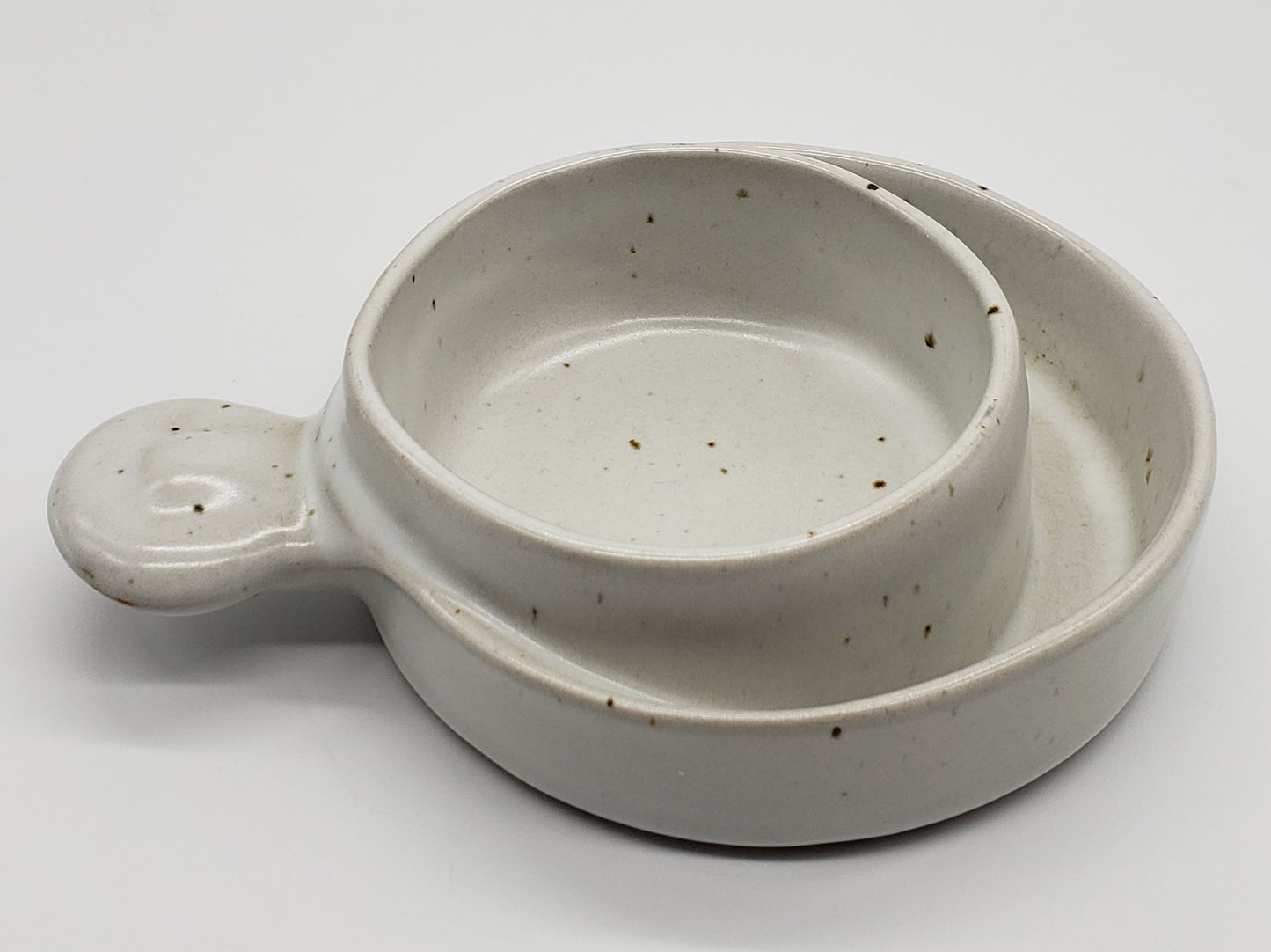 Robert Weiss Ceramic Speckled Soup and Cracker Bowl # 1012