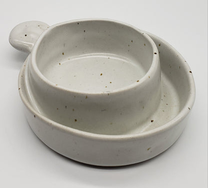 Robert Weiss Ceramic Speckled Soup and Cracker Bowl # 1012