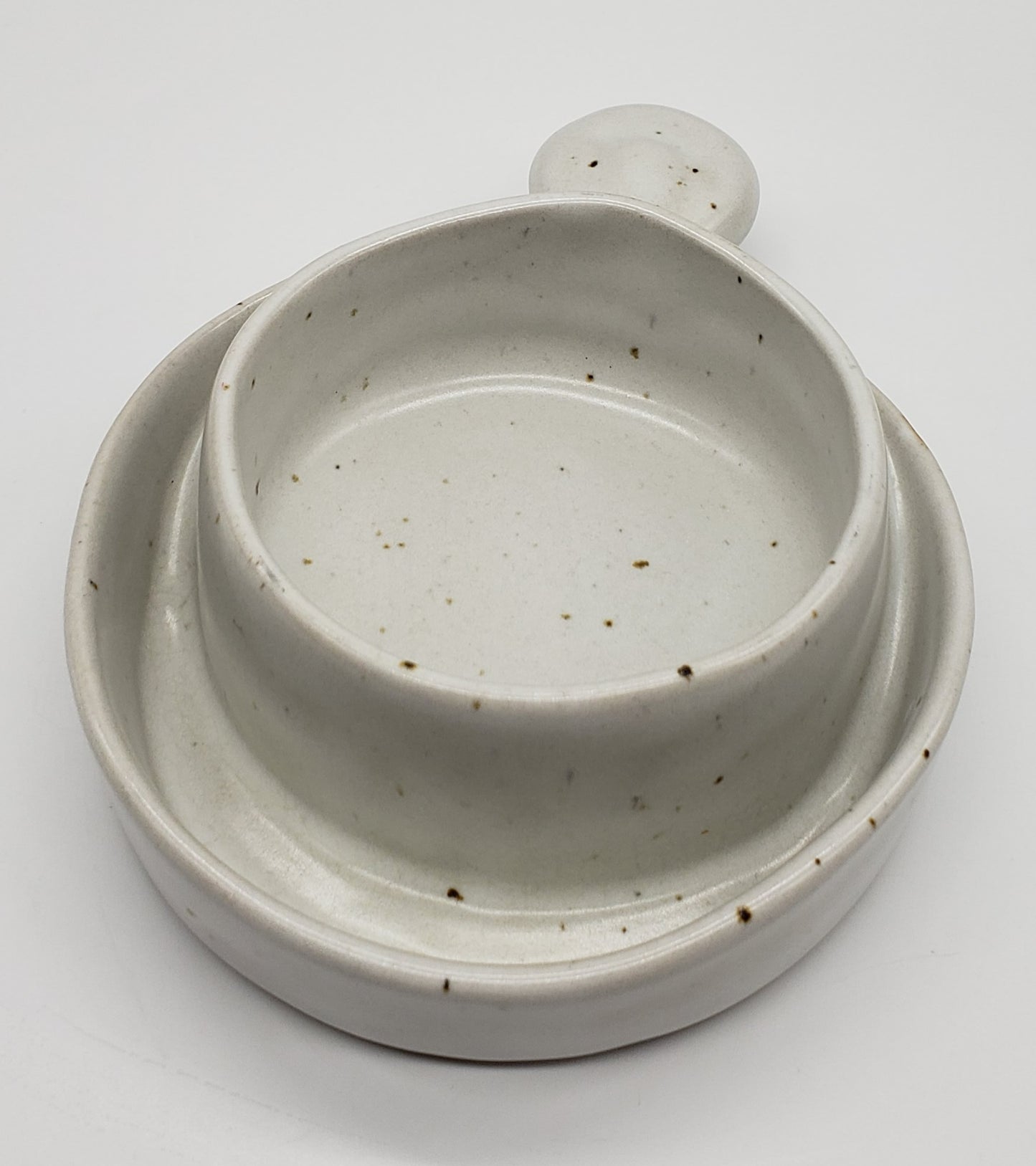 Robert Weiss Ceramic Speckled Soup and Cracker Bowl # 1012