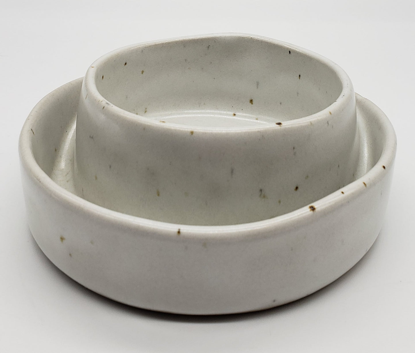 Robert Weiss Ceramic Speckled Soup and Cracker Bowl # 1012