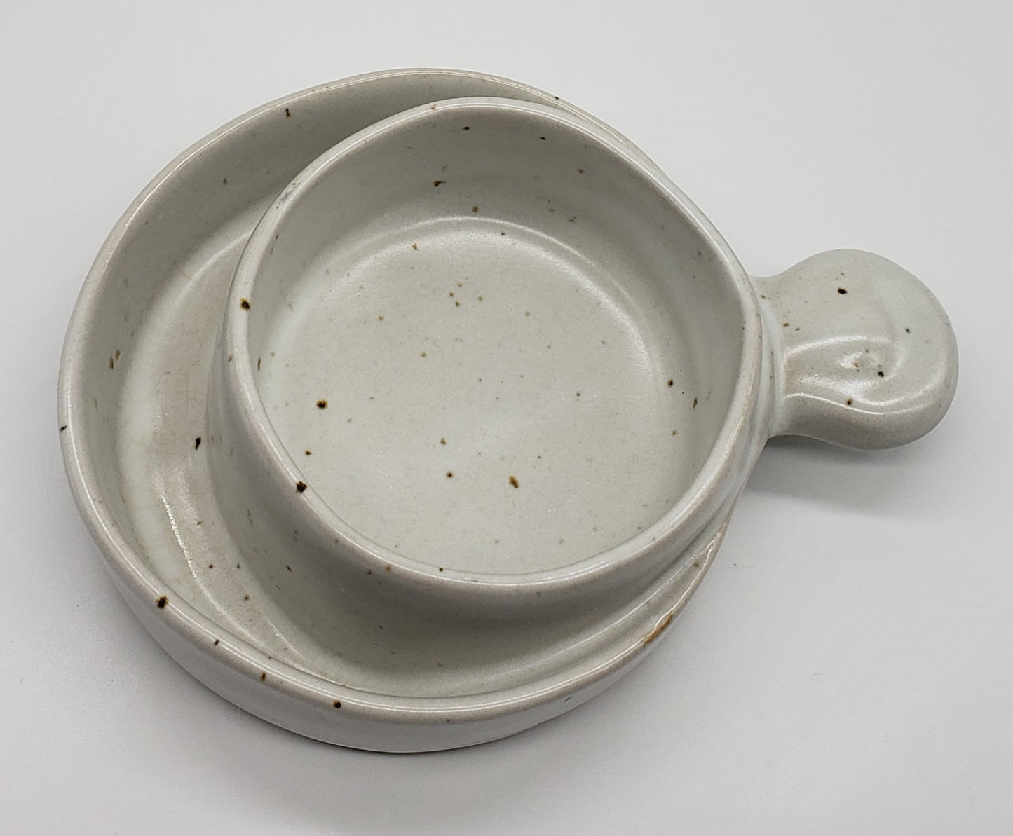 Robert Weiss Ceramic Speckled Soup and Cracker Bowl # 1012