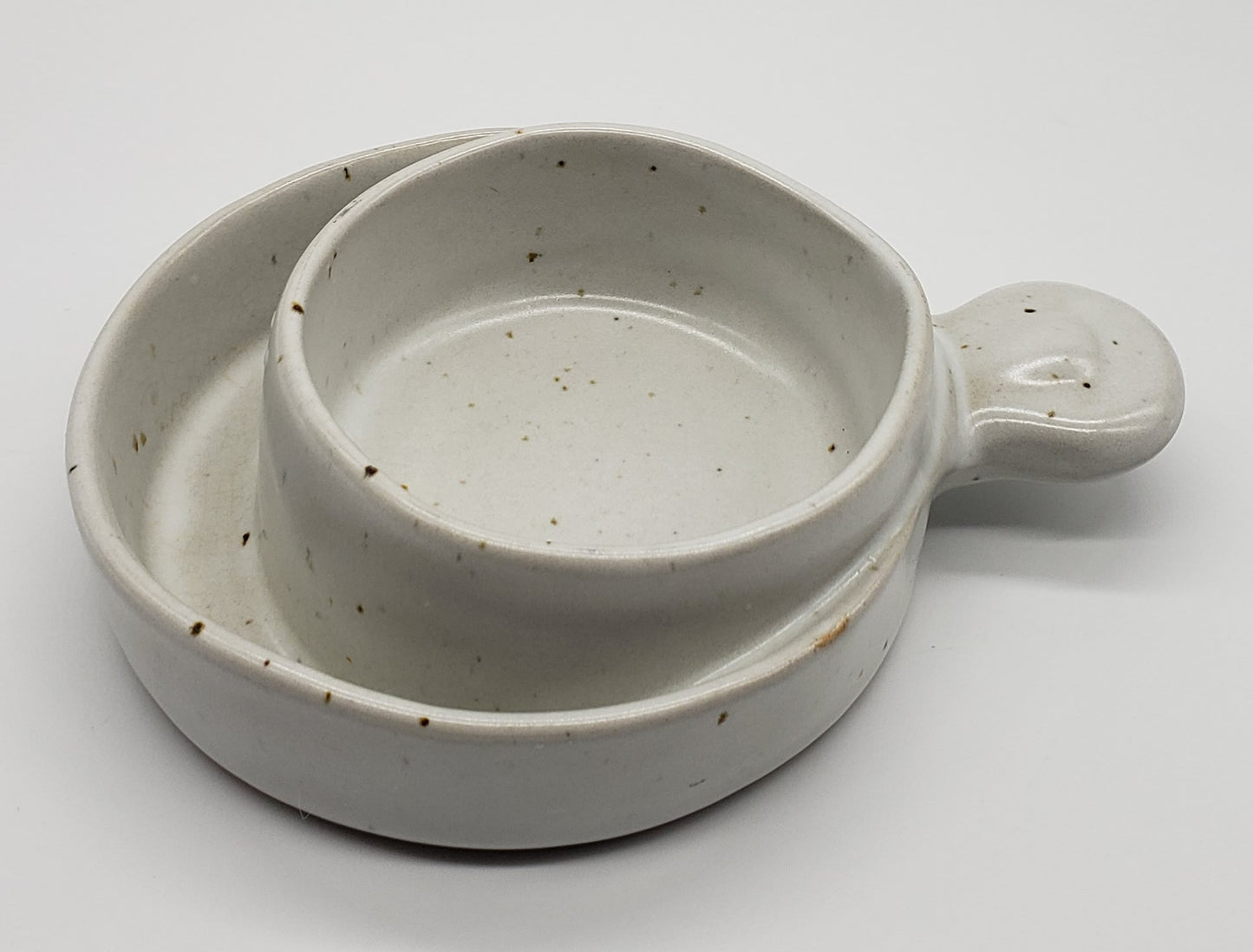 Robert Weiss Ceramic Speckled Soup and Cracker Bowl # 1012