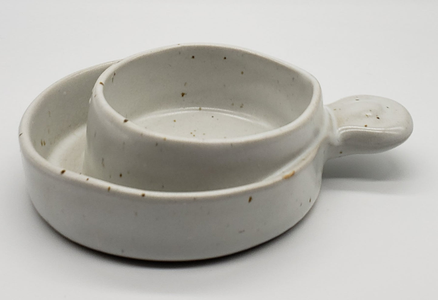 Robert Weiss Ceramic Speckled Soup and Cracker Bowl # 1012