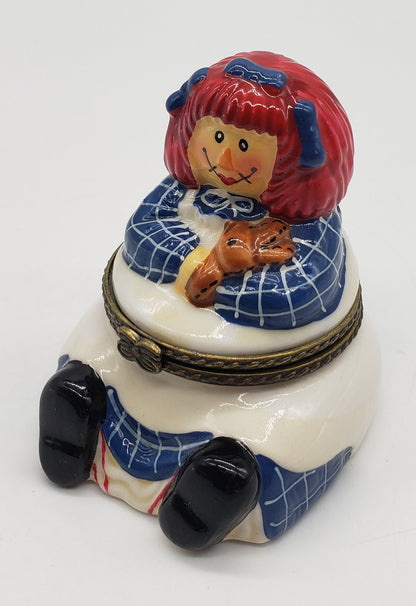 Raggedy Ann Porcelain Trinket Box