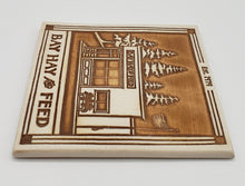 Load image into Gallery viewer, Hidden Cove Pottery Bay Hay &amp; Feed Handmade Coaster
