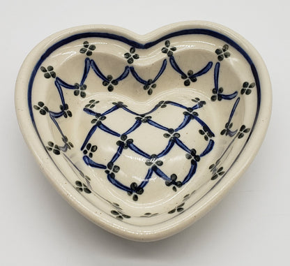 Ceramika Artystyczna Polish Pottery Heart Shaped Mini Dish