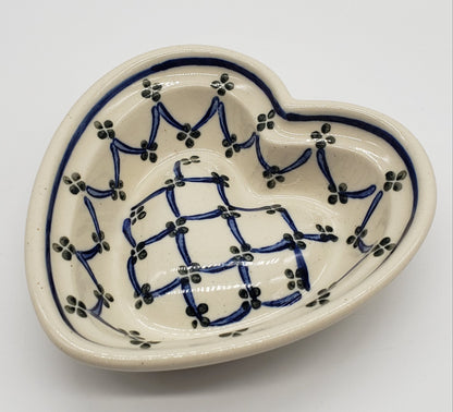 Ceramika Artystyczna Polish Pottery Heart Shaped Mini Dish