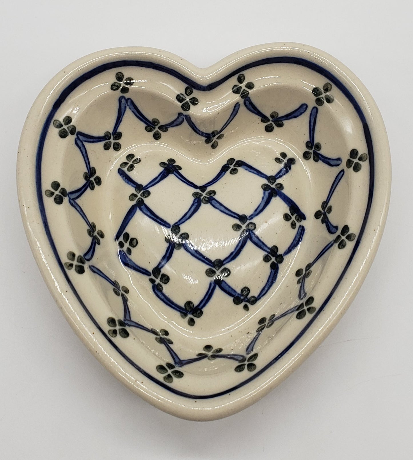 Ceramika Artystyczna Polish Pottery Heart Shaped Mini Dish