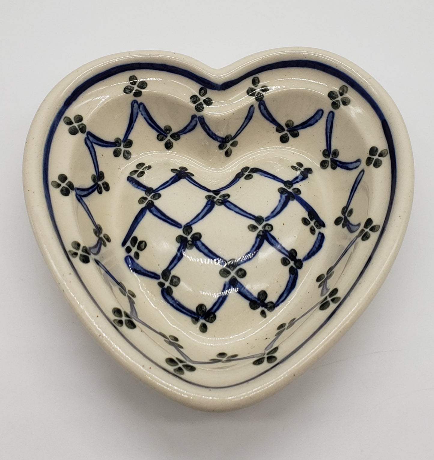 Ceramika Artystyczna Polish Pottery Heart Shaped Mini Dish