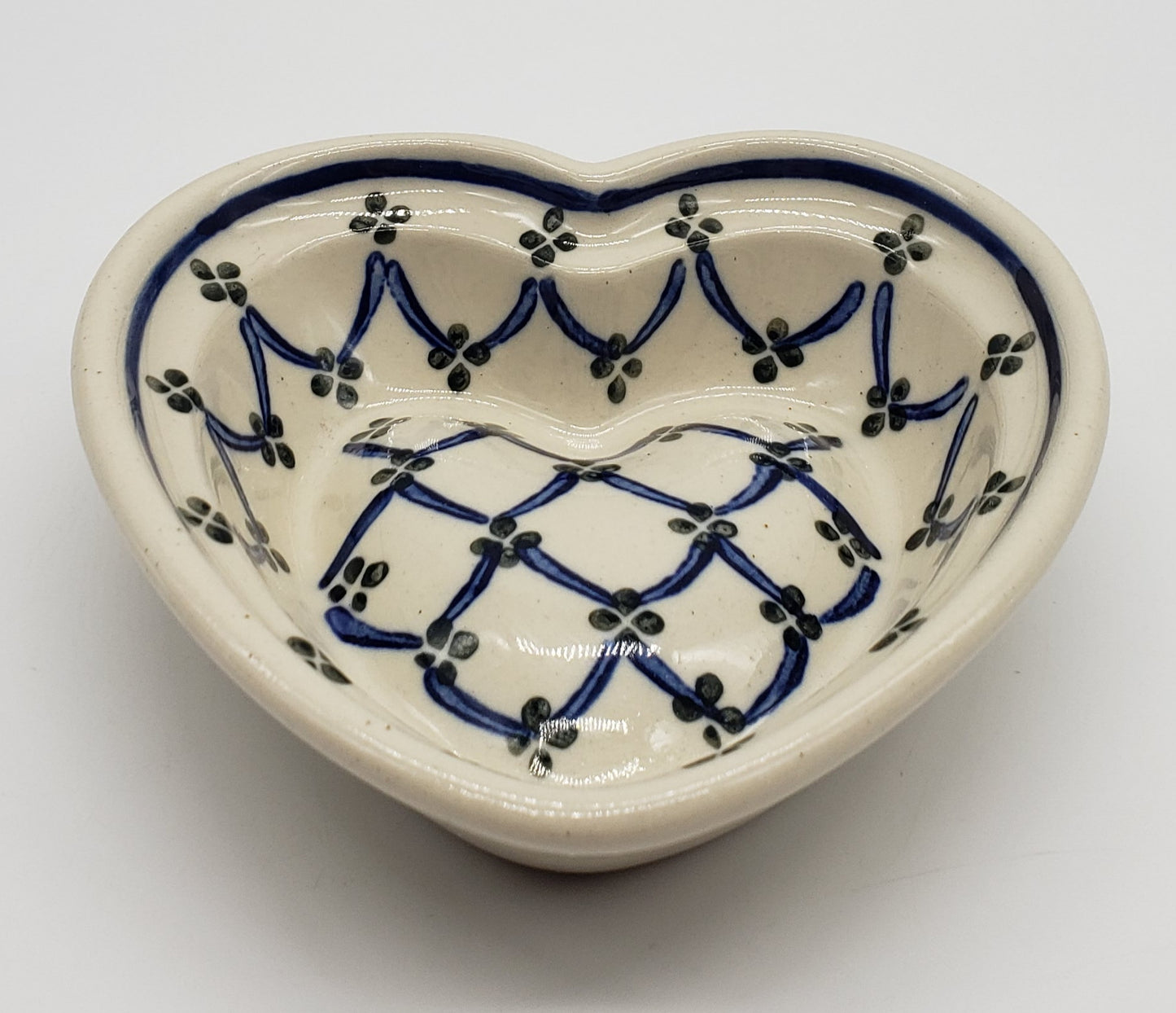 Ceramika Artystyczna Polish Pottery Heart Shaped Mini Dish