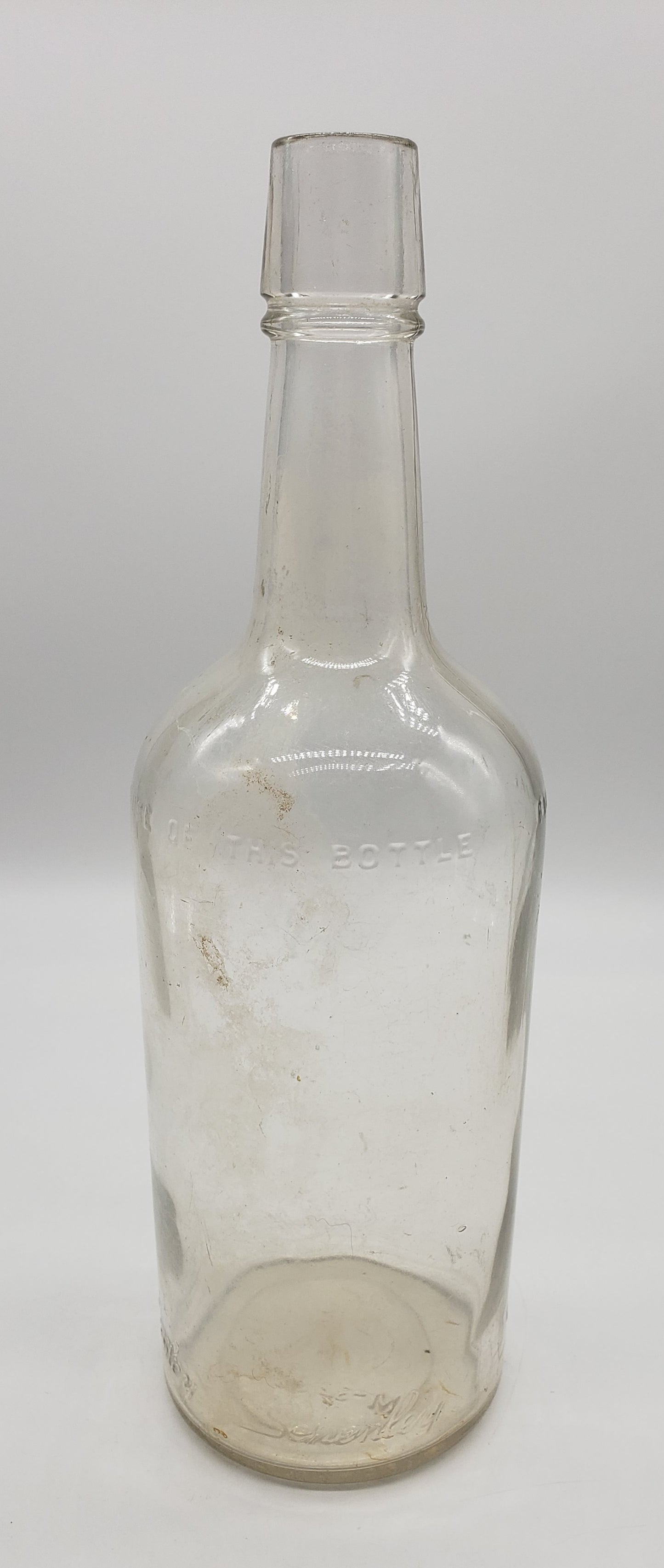 Schenley Bottle Embossed Bottle EMPTY