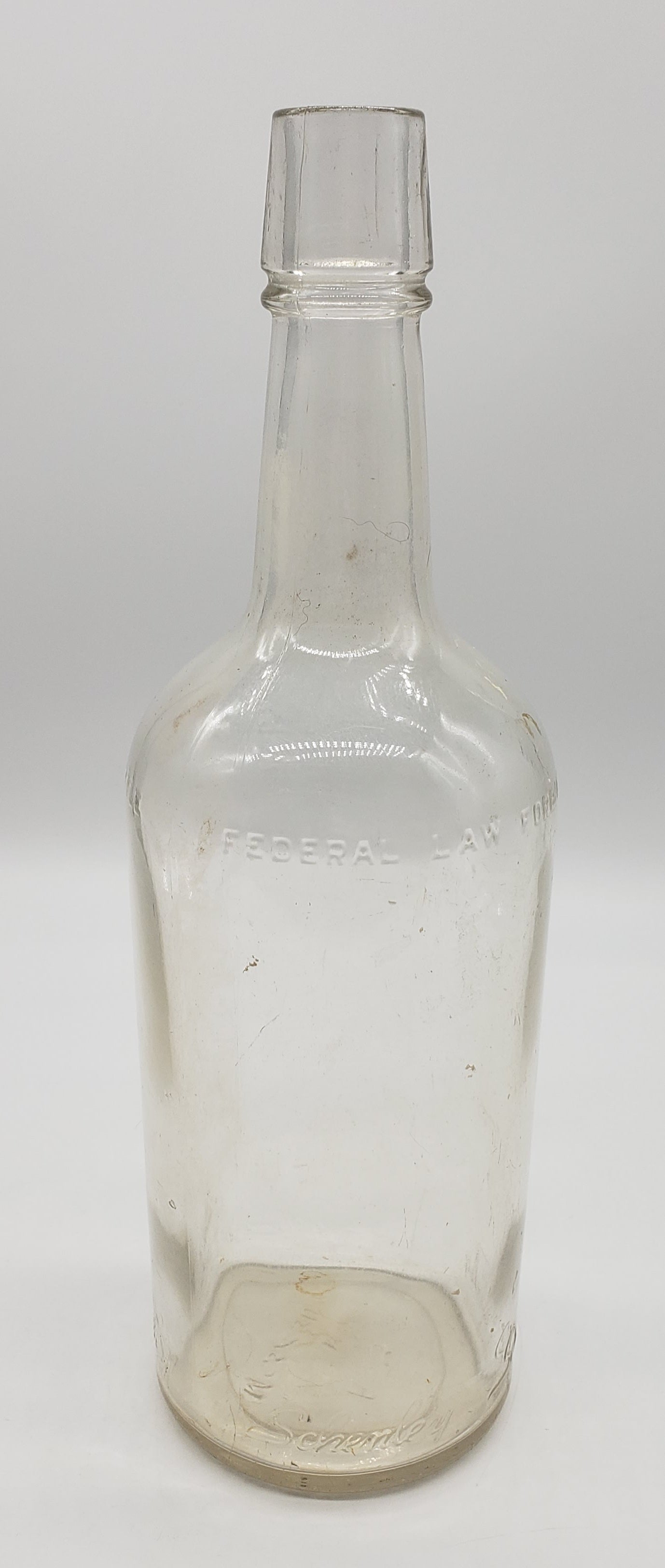 Schenley Bottle Embossed Bottle EMPTY